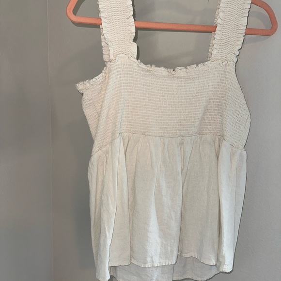 Market & Spruce Cream Ruffle Tank Top - Picture 7 of 7